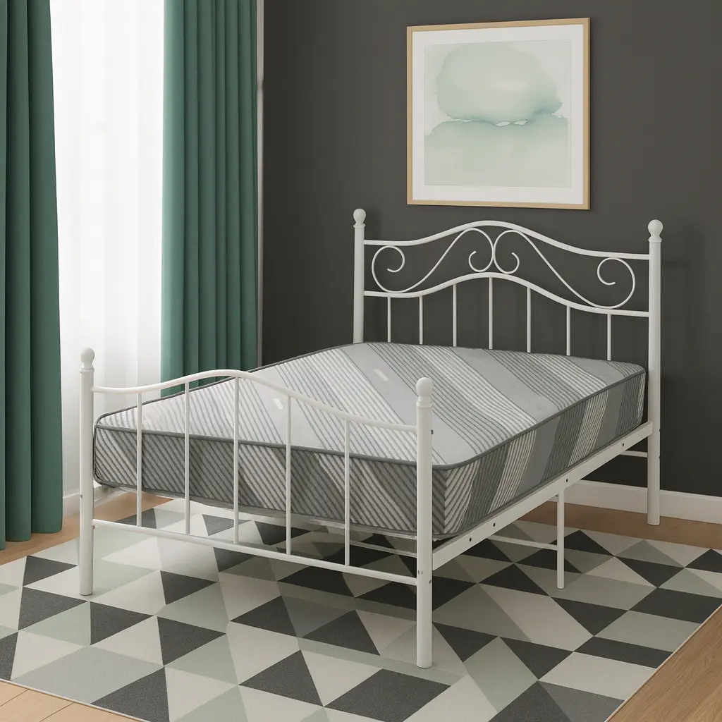 LIT EN FER FORGE 140X190 BLANC — Wema