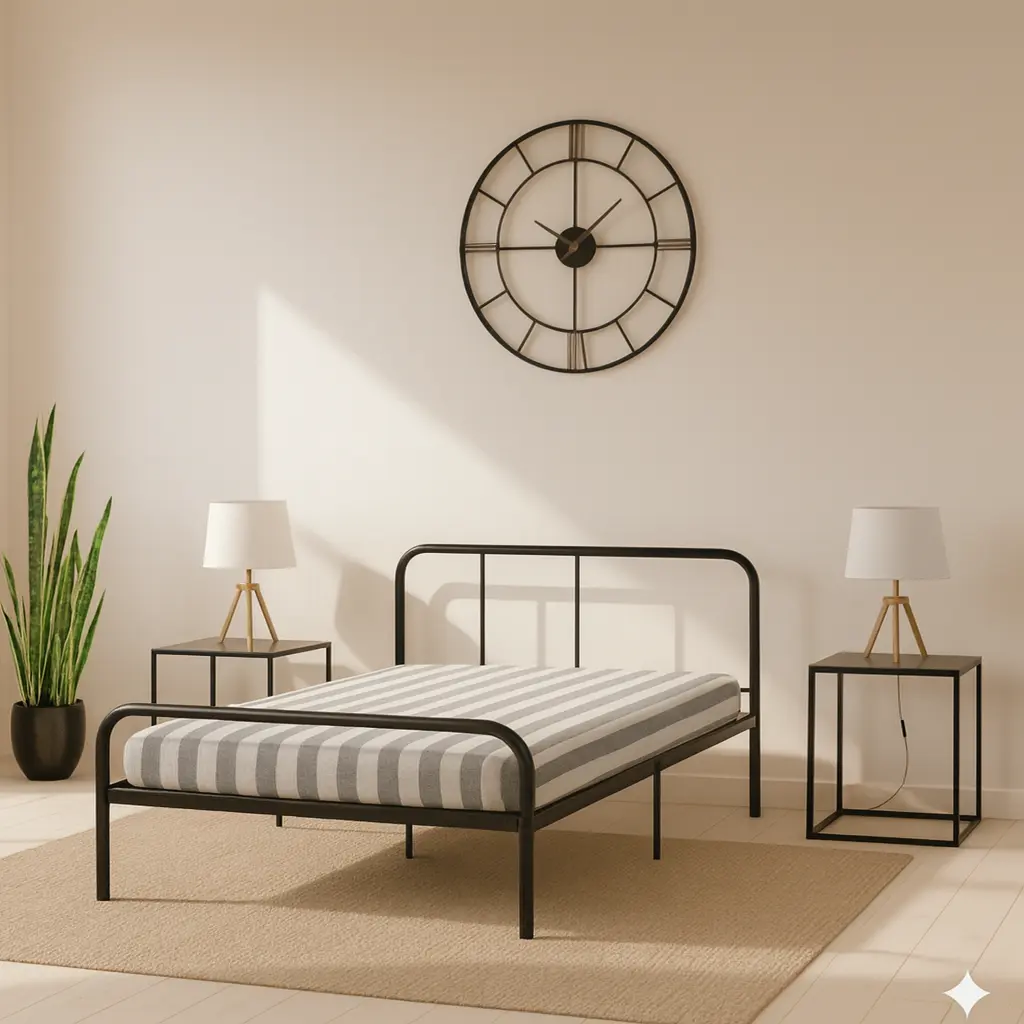 LIT EN FER FORGE 190X140 NOIR — Wema