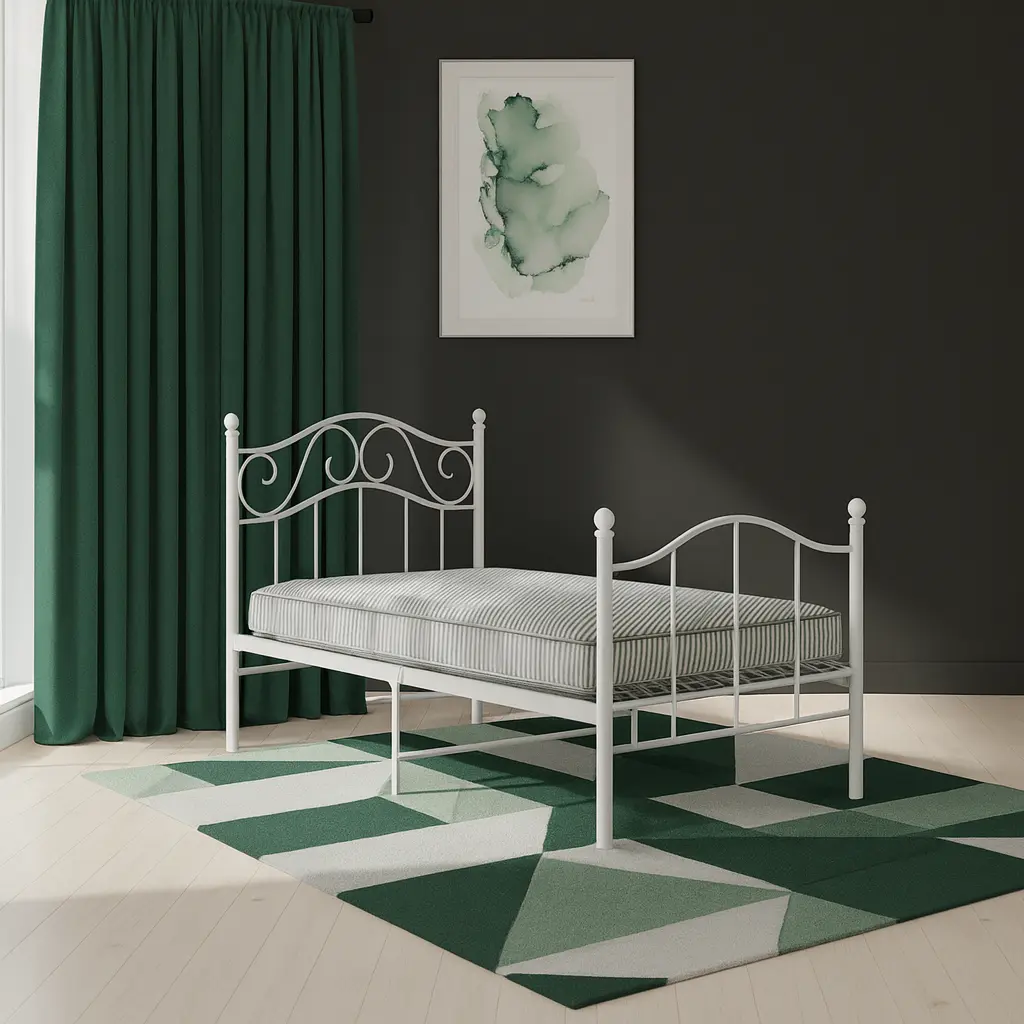 LIT EN FER FORGE 190X90 BLANC — Wema