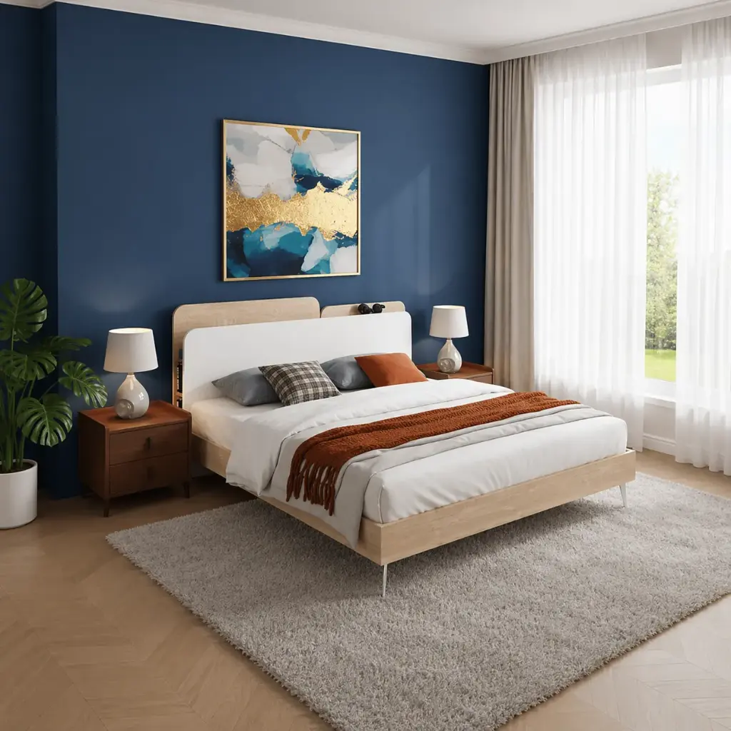 LIT  160X200 CHENE BLANC/CHARG USB - Voltis