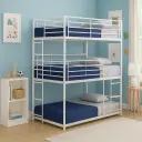 Lit superposés 1p+1p+1p blanc — Rafiki